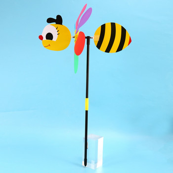 6 τεμ. Bee Wind Spinners Pinwheels Τρισδιάστατα ζώα Ανεμόμυλοι Κήπος Στολίδια για αυλή με γκαζόν Διακόσμηση πάρτι στο αίθριο