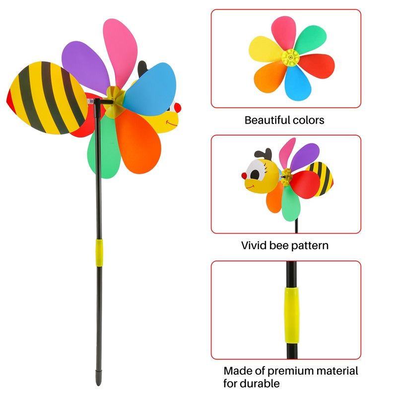 6Gb Bišu vēja griezēji, 3D dzīvnieku vējdzirnavas, dārza mietiņi, rotājumi zāliena pagalma iekšpagalma ballīšu dekorēšanai