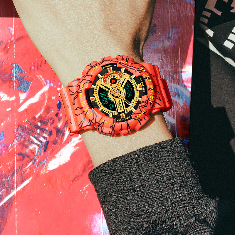 BASID egyrészes férfi sportóra vízálló felső márka luxus karórák Ajándékok Stílusú digitális órák úriember divat