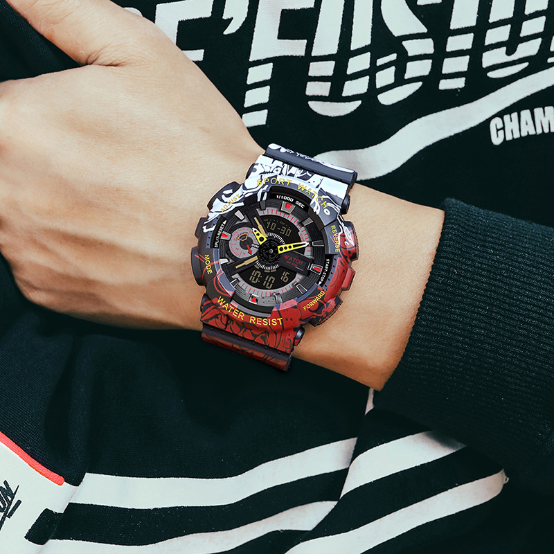 BASID egyrészes férfi sportóra vízálló felső márka luxus karórák Ajándékok Stílusú digitális órák úriember divat