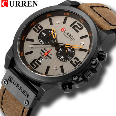 Reloj Hombre Casual Quartz Ρολόγια Ανδρικά CURREN Fashion Κόκκινο Δερμάτινο Αθλητικό Ανδρικό Ρολόι Χρονογράφου Ανδρικό Ρολόι Drop αποστολή