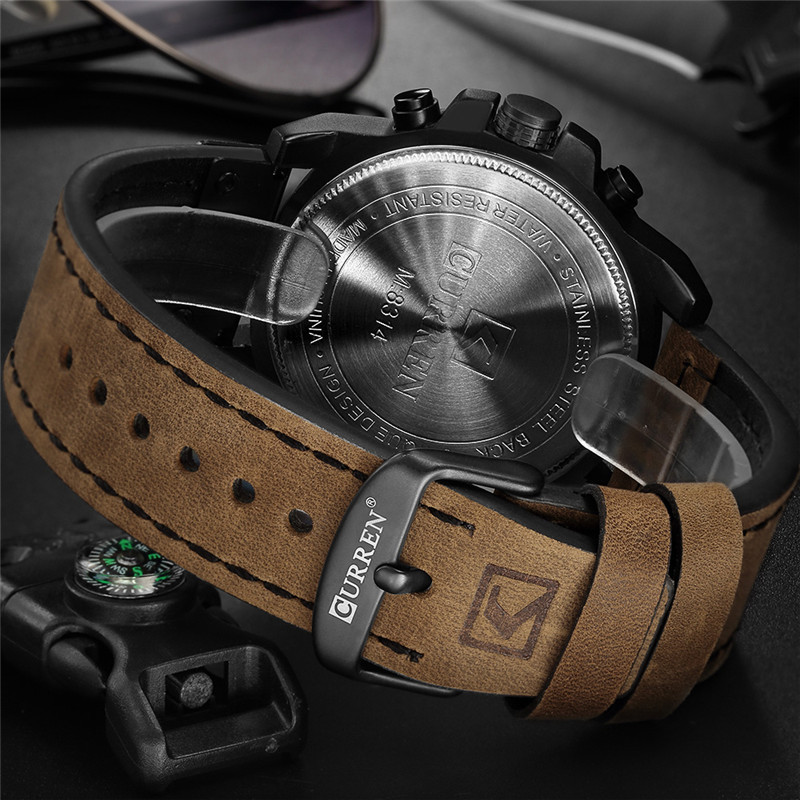 Reloj Hombre Casual Quartz Ρολόγια Ανδρικά CURREN Fashion Κόκκινο Δερμάτινο Αθλητικό Ανδρικό Ρολόι Χρονογράφου Ανδρικό Ρολόι Drop αποστολή