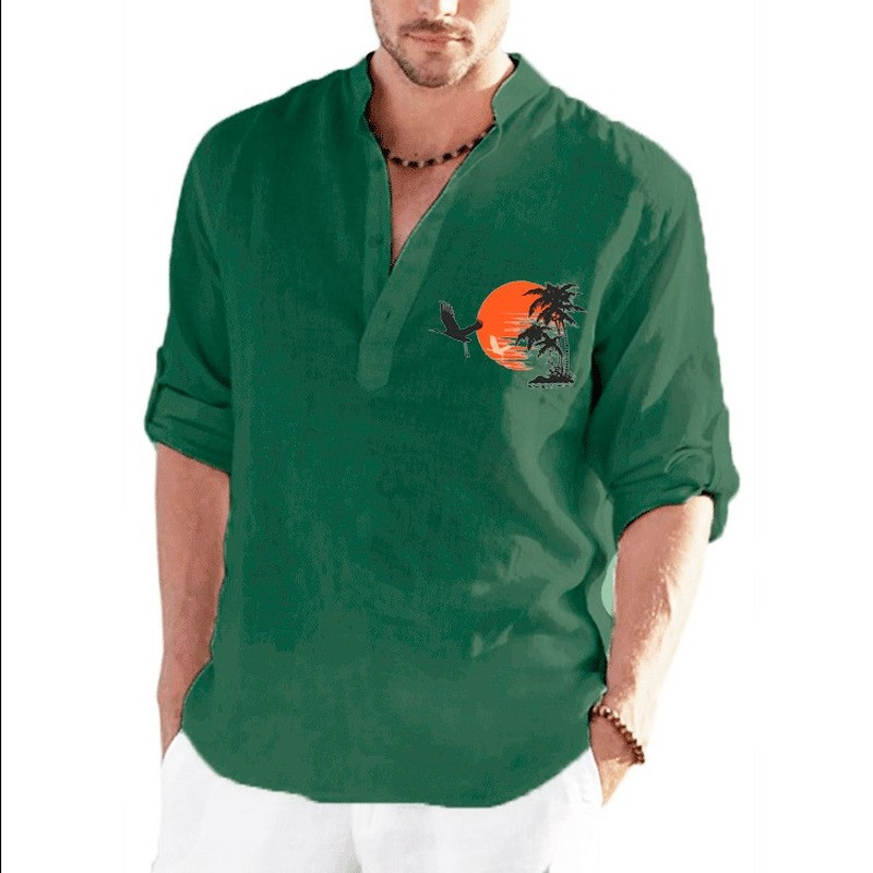 Νέα ανδρικά καθημερινά λινά μακρυμάνικα μπλουζάκια μονόχρωμα casual μπλουζάκια χαλαρά και άνετα πουλόβερ μπλουζάκια