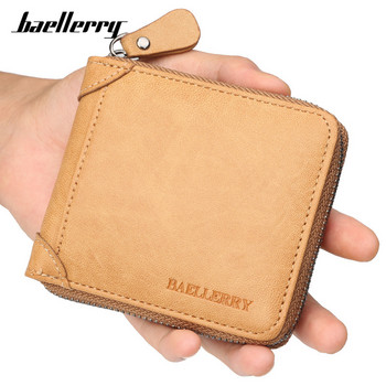 Baellerry Casual Style Zipper Ανδρικά πορτοφόλια Θήκη κάρτας Μικρό πορτοφόλι Ανδρικό πορτοφόλι από συνθετικό δέρμα Ανδρικό τσαντάκι με κέρματα Carteira