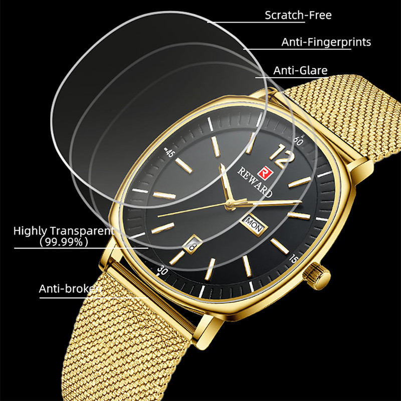 Jauni REWARD vīriešu pulksteņi Luksusa biznesa kvarca rokas pulkstenis Top zīmola datums nedēļas displejs nerūsējošā tērauda rokas pulksteņi dāvana viņam