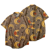 Moon Print Κοντομάνικο Fishon Ανδρικά πουκάμισα Hot Sale Γυναικεία μπλουζάκια Μπλούζες Unisex Μπλούζες