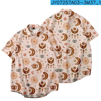 Moon Print Κοντομάνικο Fishon Ανδρικά πουκάμισα Hot Sale Γυναικεία μπλουζάκια Μπλούζες Unisex Μπλούζες