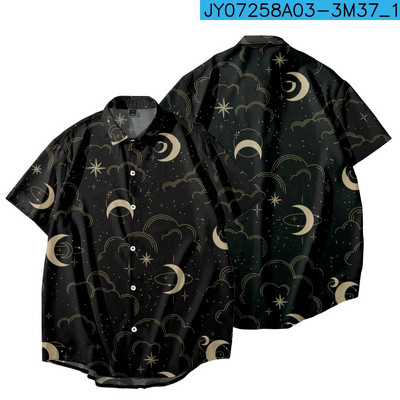 Moon Print Κοντομάνικο Fishon Ανδρικά πουκάμισα Hot Sale Γυναικεία μπλουζάκια Μπλούζες Unisex Μπλούζες