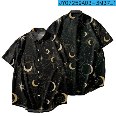 Moon Print Κοντομάνικο Fishon Ανδρικά πουκάμισα Hot Sale Γυναικεία μπλουζάκια Μπλούζες Unisex Μπλούζες