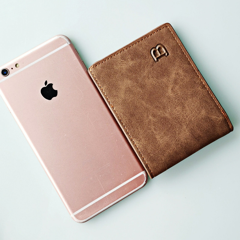 2023 m. naujos Bussine vyriškos piniginės Trumpa juoda ruda piniginė Minimalistinė vyriška PU odinė piniginė Maža piniginė, madinga piniginė vyrams