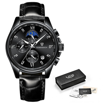 Νέο ανδρικό ρολόγια LIGE 2021 Fashion Casual δερμάτινο αθλητικό ρολόι καρπού ανδρικό κορυφαία επωνυμία πολυτελής αδιάβροχο χρονογράφος ανδρικό ρολόι ημερομηνίας