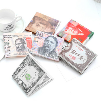 Мъжки креативен къс портфейл, нов дизайн, доларов модел, щампа, сгъната от изкуствена кожа квадратна чанта за монети, портмоне за карти, подаръци, портфейли