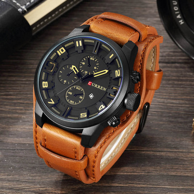 relogio masculino CURREN Ανδρικό ρολόι Military Quartz Ανδρικά ρολόγια Κορυφαία μάρκα Πολυτελές δερμάτινο αθλητικό ρολόι χειρός Date Clock 8225