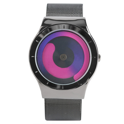 Radoši vīriešu pulksteņi Future Graphic Sense Swirl Maelstrom Face Kvarca Pulkstenis Nerūsējošā tērauda sieviešu vīrieša pāra rokas pulksteņi