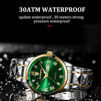 POEDAGAR Луксозни стилни часовници Мъжки 2023 г. Мода от неръждаема стомана Водоустойчив календар Седмичен кварцов златен часовник за мъже Reloj Hombre