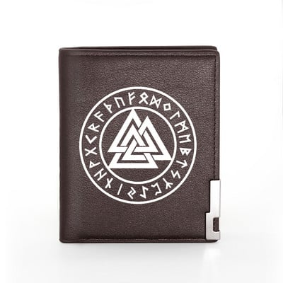 Skandinaavia mütoloogia viikingimärgi nahast rahakott Klassikaline meeste naiste rahakott, õhukesed krediitkaardi-/ID-hoidjad, meeste lühikesed rahakotid