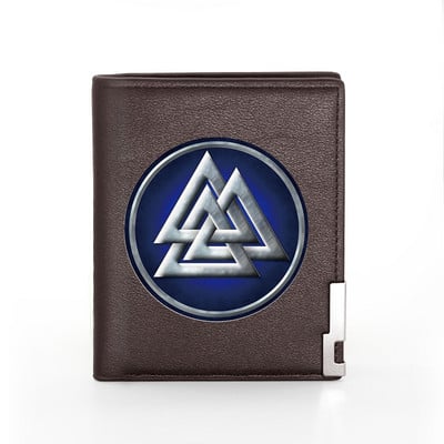 Skandinaavia mütoloogia viikingimärgi nahast rahakott Klassikaline meeste naiste rahakott, õhukesed krediitkaardi-/ID-hoidjad, meeste lühikesed rahakotid