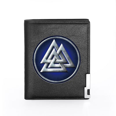 Skandinaavia mütoloogia viikingimärgi nahast rahakott Klassikaline meeste naiste rahakott, õhukesed krediitkaardi-/ID-hoidjad, meeste lühikesed rahakotid