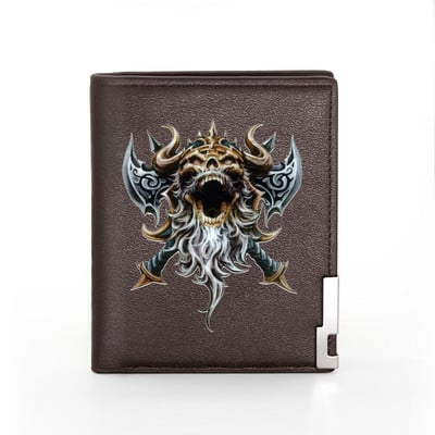 Skandinaavia mütoloogia viikingimärgi nahast rahakott Klassikaline meeste naiste rahakott, õhukesed krediitkaardi-/ID-hoidjad, meeste lühikesed rahakotid