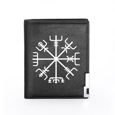 Skandinaavia mütoloogia viikingimärgi nahast rahakott Klassikaline meeste naiste rahakott, õhukesed krediitkaardi-/ID-hoidjad, meeste lühikesed rahakotid