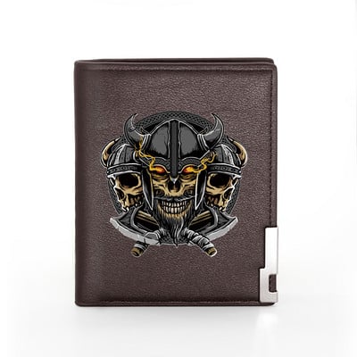 Skandinaavia mütoloogia viikingimärgi nahast rahakott Klassikaline meeste naiste rahakott, õhukesed krediitkaardi-/ID-hoidjad, meeste lühikesed rahakotid