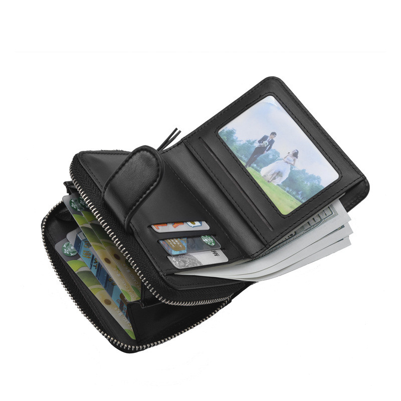 Vintažinė odinė vyriška piniginė 2022 m. daugiafunkcė trumpa vyriška piniginė su užtrauktuku užsegama monetų piniginė Prabangios prekės ženklo kelių kortelių kišeninė sankaba