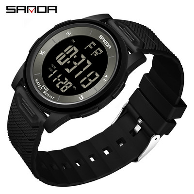 SANDA Fashion Simple White Sport Ρολόγια Ανδρικά Στρατιωτικά LED Ψηφιακό ρολόι Ξυπνητήρι Chronograph 50M Αδιάβροχο Relogio Masculino
