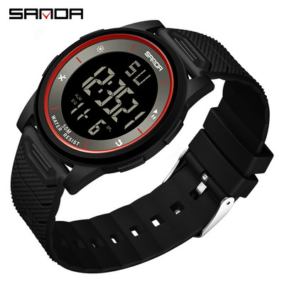 SANDA Fashion Simple White Sport Ρολόγια Ανδρικά Στρατιωτικά LED Ψηφιακό ρολόι Ξυπνητήρι Chronograph 50M Αδιάβροχο Relogio Masculino
