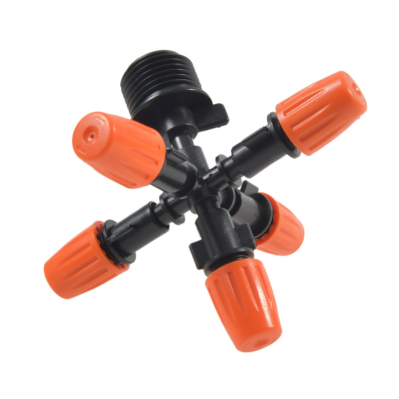 1/2" miglas smidzinātājs, 5 virzienu miglas smidzinātājs, regulējams miglas miglas ūdens 1 komplekts, automātisks ziedu laistīšanas dārza izsmidzinātājs