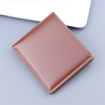 Névjegykártya tartó pénztárca férfi PU bőr rövid pénztárca férfi hitelkártya tok 1 személyazonosító/fotó tartó + 5 nyílás + 2 nagy jegyzet pozíció