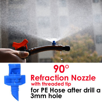 KESLA 20PCS 90/180/360 Degree Refraction Nozzle Sprinkler Head Thread Connection Garden Irigation Issprayer for Greenhouse
