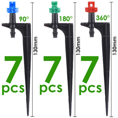 KESLA 20PCS Mlaznica za refrakciju 90/180/360 stupnjeva Glava prskalice Priključak s navojem Vrtni raspršivač za navodnjavanje za staklenik