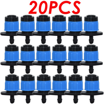 20PCS Регулируеми всестранно разпръскващи спринклери Разпръскване 360 градуса Поливане Капкомер Домашна градина Земеделие Инструмент за напояване