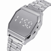 Meeste 2021. aasta luksuslik LED-digisportlik randmekell meestele, roostevabast terasest hõbedane elektrooniline kell Relogio Masculino