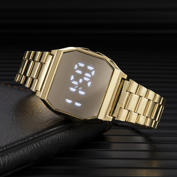 Ανδρικά ρολόγια 2021 Πολυτελές LED ψηφιακό αθλητικό ρολόι καρπού ανδρικό από ανοξείδωτο ατσάλι Ασημένιο ηλεκτρονικό ρολόι Relogio Masculino