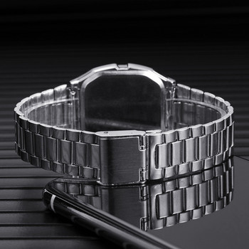 Мъжки часовници 2021 Луксозен LED цифров спортен ръчен часовник за мъже Неръждаема стомана Сребърен електронен часовник Relogio Masculino