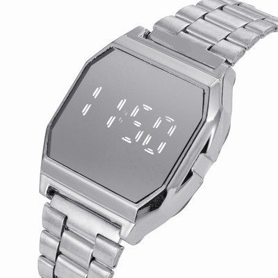 Мъжки часовници 2021 Луксозен LED цифров спортен ръчен часовник за мъже Неръждаема стомана Сребърен електронен часовник Relogio Masculino