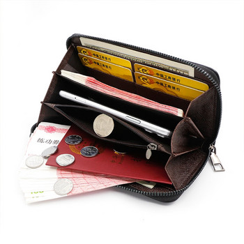 Νέα ανδρικά πορτοφόλια Επαγγελματική εκτύπωση καρπού με μακρύ φερμουάρ Ποιοτική ανδρική τσάντα με θήκη καρτών Πολυλειτουργικό πορτοφόλι για άνδρες ρετρό