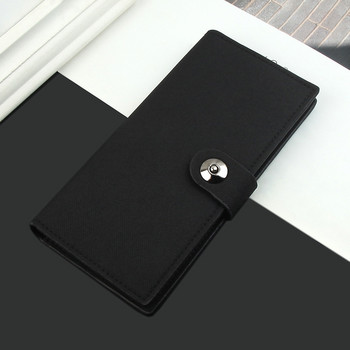 Ανδρικό πορτοφόλι μακρύ καμβάς καμβάς μαύρο Νέο ανδρικό πορτοφόλι Κοντή αγκράφα μόδας Μαγνητική τρίπτυχη τσάντα Cartera Hombre Busines