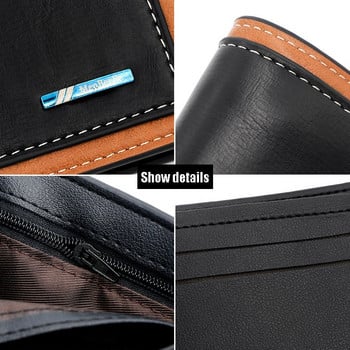 Πορτοφόλι Lmen\'s Billfold Slim Hipster Κάτοχοι πιστωτικών καρτών/αναγνωριστικών Ένθετα πορτοφόλια νομισμάτων Πολυτελές επαγγελματικό πτυσσόμενο κοντό πορτοφόλι Premium