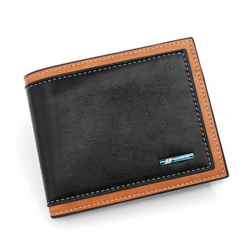 Lmen\'s Wallet Billfold Slim Hipster държачи за кредитни карти/идентификационни номера Вложки Портмонета за монети Луксозен бизнес сгъваем къс първокласен портфейл