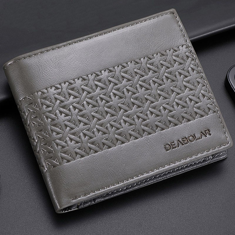 Μόδα ριγέ δερμάτινο ανδρικό πορτοφόλι Bifold με φερμουάρ τσάντα νομισμάτων Small Money Purses Dollar Slim Purse Money Clip Πορτοφόλι