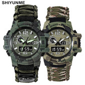 SHIYUNME vyriškas kamufliažas karinis laikrodis vandeniui atsparus kompasas chronografas elektroninis lauko sporto laikrodis vyriškas Relogios Masculino