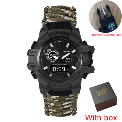 SHIYUNME vyriškas kamufliažas karinis laikrodis vandeniui atsparus kompasas chronografas elektroninis lauko sporto laikrodis vyriškas Relogios Masculino