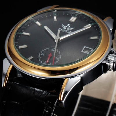 Sewor Top zīmola vīriešu rokas pulksteņi Pilna tērauda Auto Datums Automātiski Mehāniski Pulksteņi Vīriešu Mazas sekundes Lēta cena