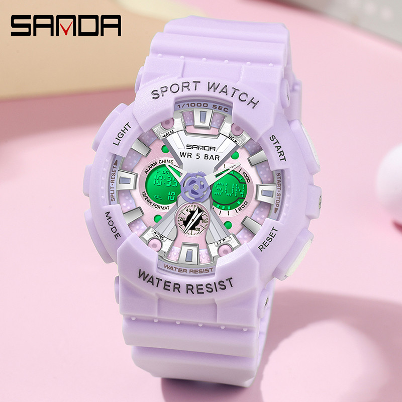 SANDA āra vīriešu sporta pulkstenis saules silikona siksnas rokas pulkstenis vīriešu hronogrāfa signalizācija 5 bāru ūdensizturīgs digitālais pulkstenis reloj hombre