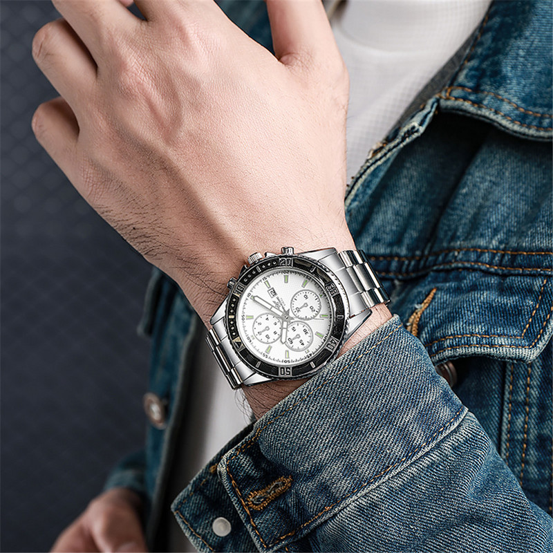 Prabangus vyriškas prekės ženklo laikrodis su dideliu ciferblatu