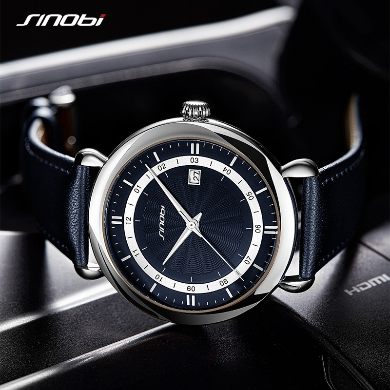 Sinobi 2021. g. luksusa vīriešu īstas ādas pulksteņi, īpaši plāni, 100% nerūsējošā tērauda kvarca rokas pulkstenis vīriešu sporta pulkstenis reloj hombre