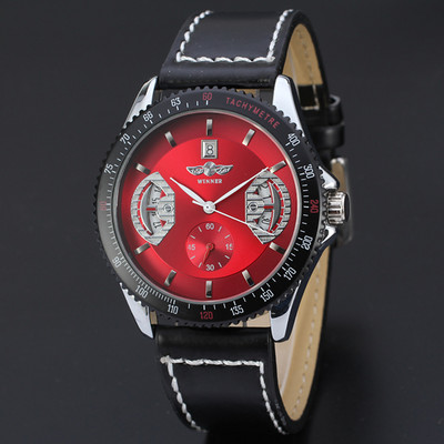 T-WINNER jauns automātisks mehānisks plaukstas locītavas reloj paštinošs dobs krāsains ciparnīca Montre biznesa modes vīriešu ādas siksnu pulksteņi