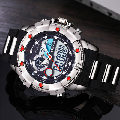 Stryve 8001 Ūdensnecaurlaidīgi vīriešu rokas pulksteņi karsti izpārdošanas divu kustību relojes vīriešu modes dizaineru vīriešu luksusa pulksteņi